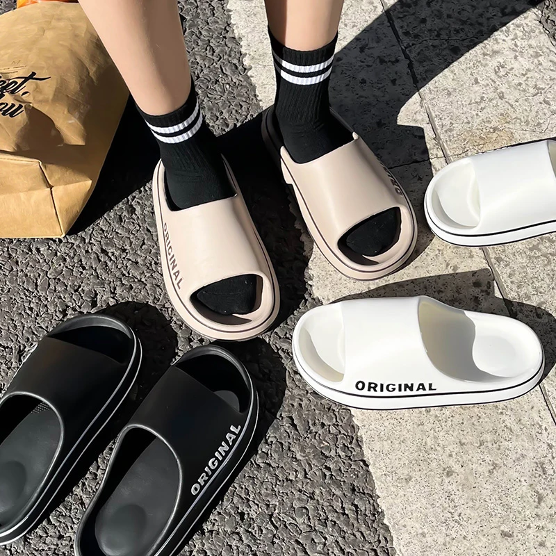 Mule Slip On - Sandal Pasangan Musim Panas Warna Solid